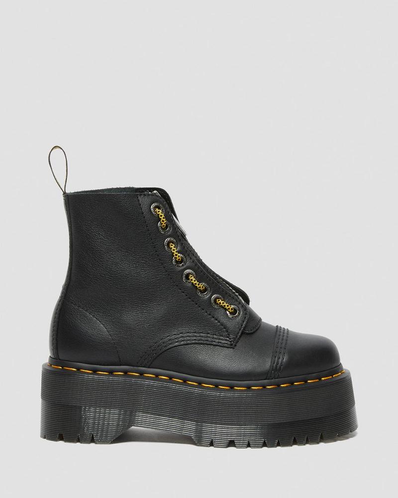 Botas Plataforma Dr Martens Sinclair Max Pisa Cuero Mujer Negros | MX 526UZG